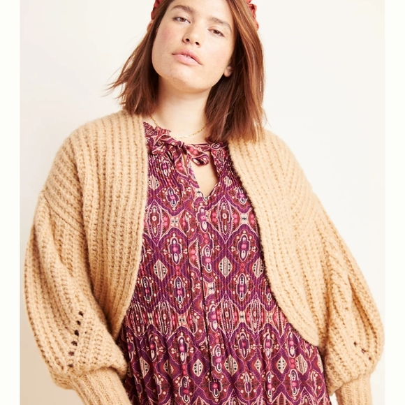 Anthropologie Rae black cropped knit shrug sweater - Picture 7 of 11